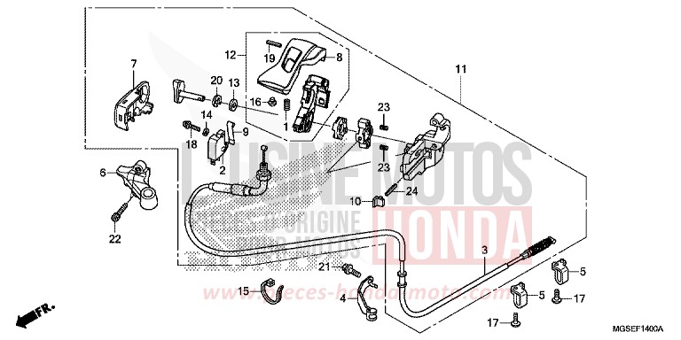 LEVIER DE STATIONNEMENT de NC700S DCT PEARL SUNBEAM WHITE (NHA66) 2013